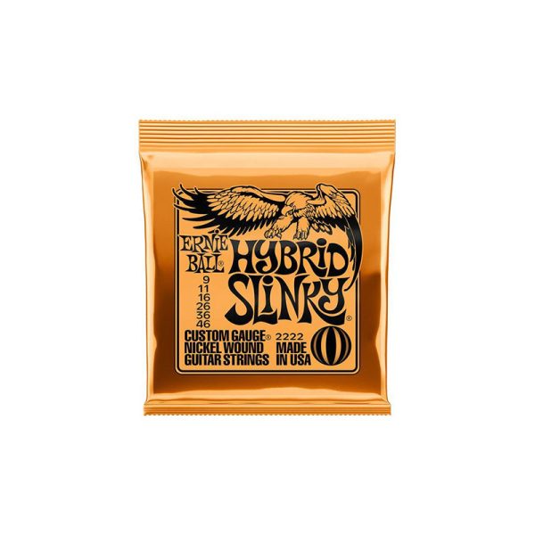 Ernie Ball 2222 Hybrid Slinky Nickel Wound Electric Guitar Strings - .009-.046 Supply