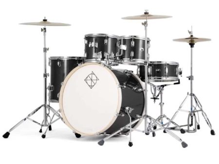 Dixon REPODSP522C1GM Spark 5pc Drum Kit In Gun Metal With Cymbal Supply