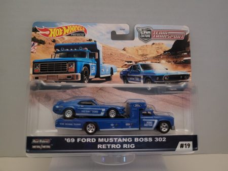 Hot Wheels Team Transport  69 Ford Mustang Boss 302 Retro Rig #19 For Discount