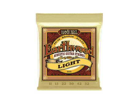 Ernie Ball 2004 Light Earthwood 80 20 Bronze Acoustic Guitar Strings - .011-.052 Supply