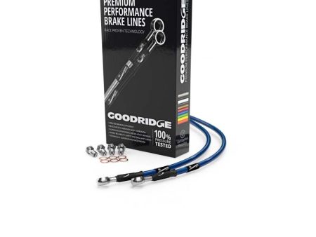 Goodridge 00-06 Triumph Tiger 885i 955i Electric Blue Rear SS Brake Lines For Sale